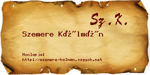 Szemere Kálmán névjegykártya